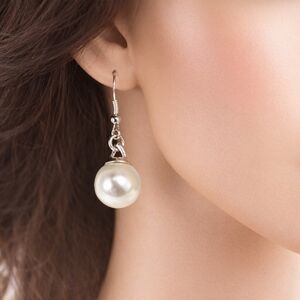 Women's Stylish Polished Silver tone Drop Dangle Design Beaded Earrings